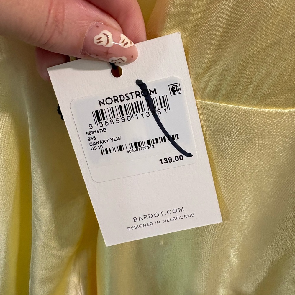 Bardot Capri Diamonte Slip Dress Canary Yellow - Picture 11 of 11